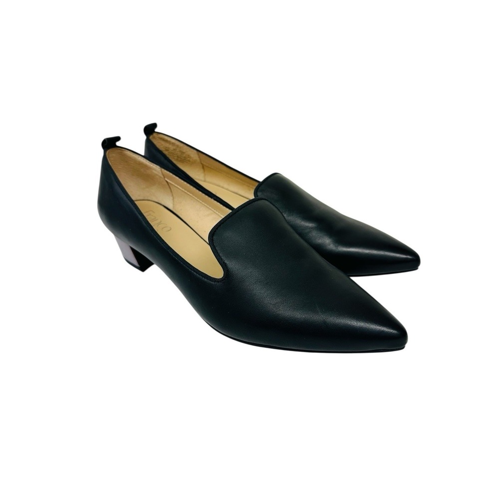 Franco Sarto Vianna Elegant Pointed Toe Leather‎ Black Women's Loafers 9M